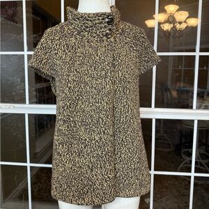 Josephine Essentials Brown & Yellow Knit Cap Sleeve Sweater – Size Large